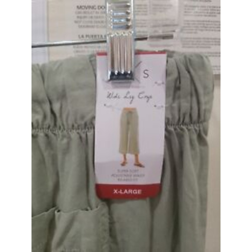 Thread&SupplyWomen Super SoftRelaxed FitWideLeg CropPants(Dried Sage,XL )MSRP$38